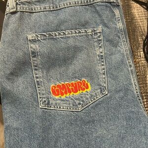 empyre baggy skater jeans light blue denim